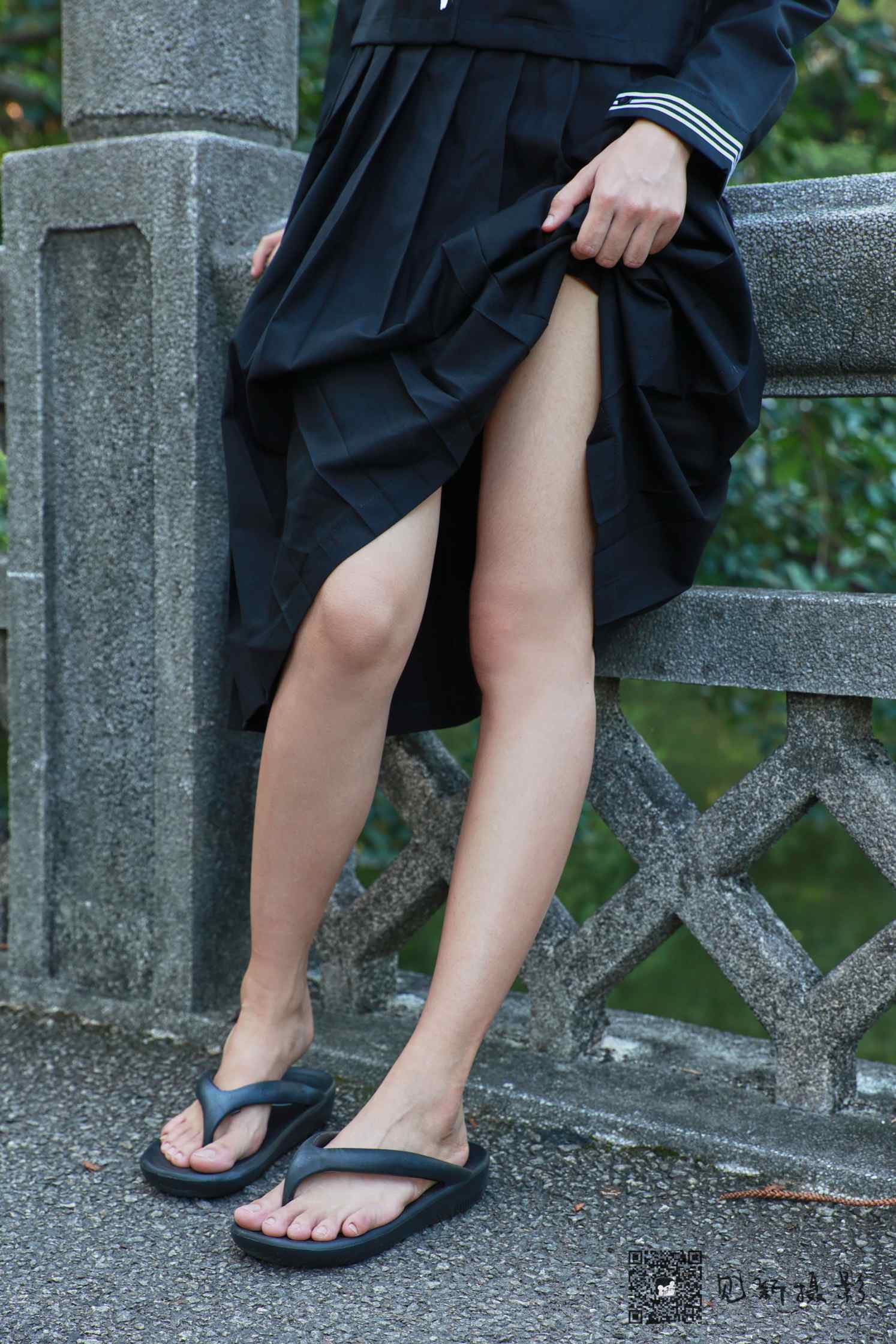 [见新摄影]NO.002-一厘甜酒-公园JK制服棉袜_HD绳艺资源